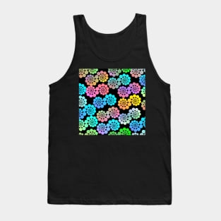 Graphic Spiraling Circles on Black Tank Top